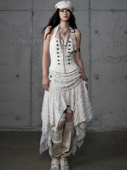 Asymmetrical Halter Neckline Dress【s0000013942】