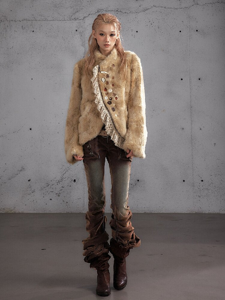 Plush Eco-Friendly Fur Coat【s0000019161】