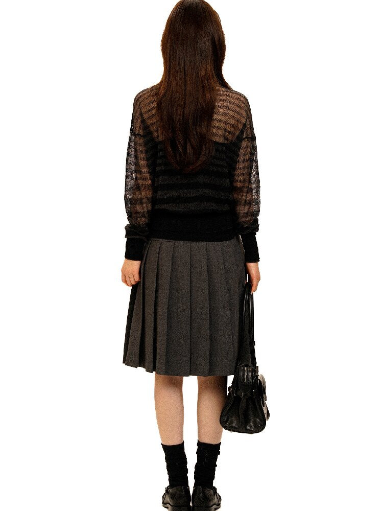 Linen Blend Gradient Cardigan Top【s0000017929】