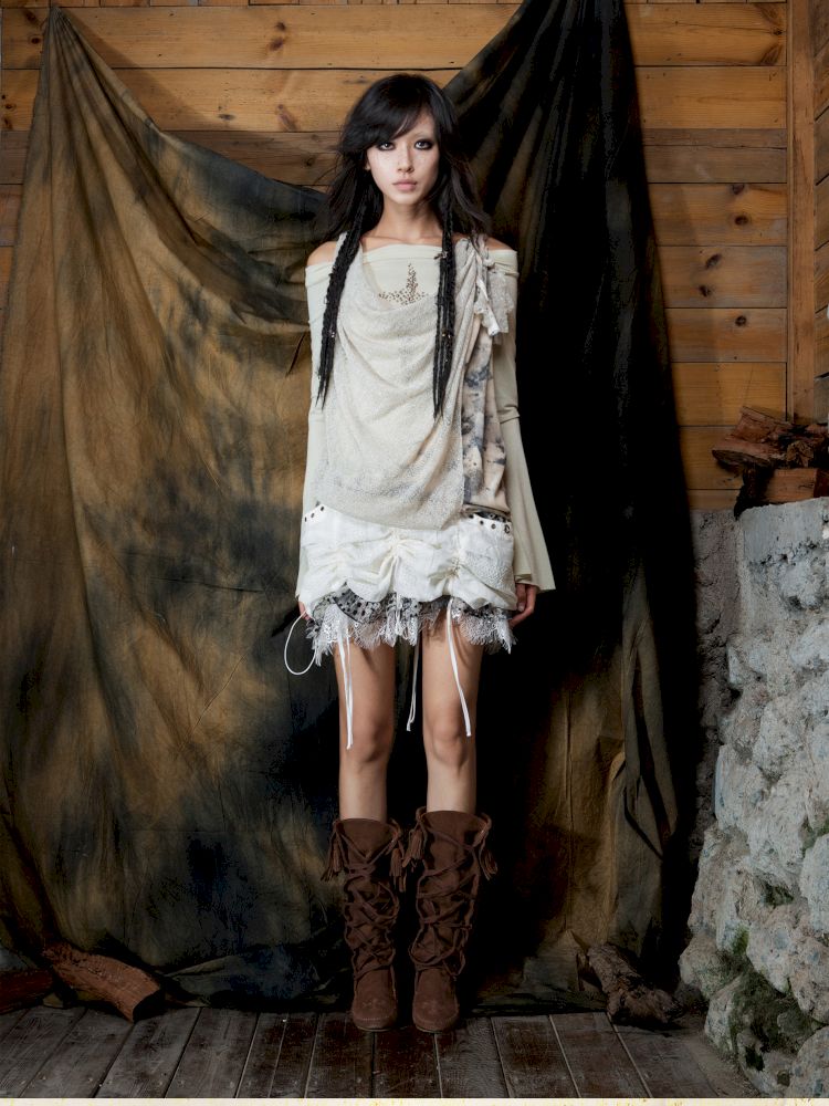 Slim-Fit Off-Shoulder Long-Sleeve T-Shirt【s0000013895】