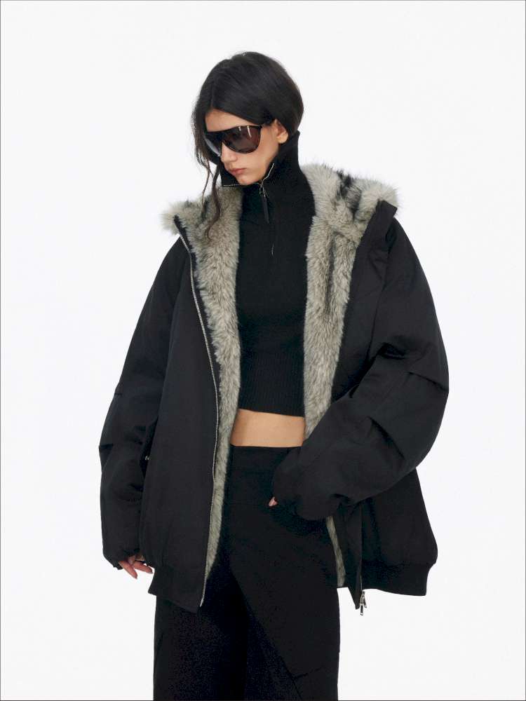 Plush Collar Warm Padded Jacket【s0000014872】