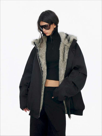 Plush Collar Warm Padded Jacket【s0000014872】