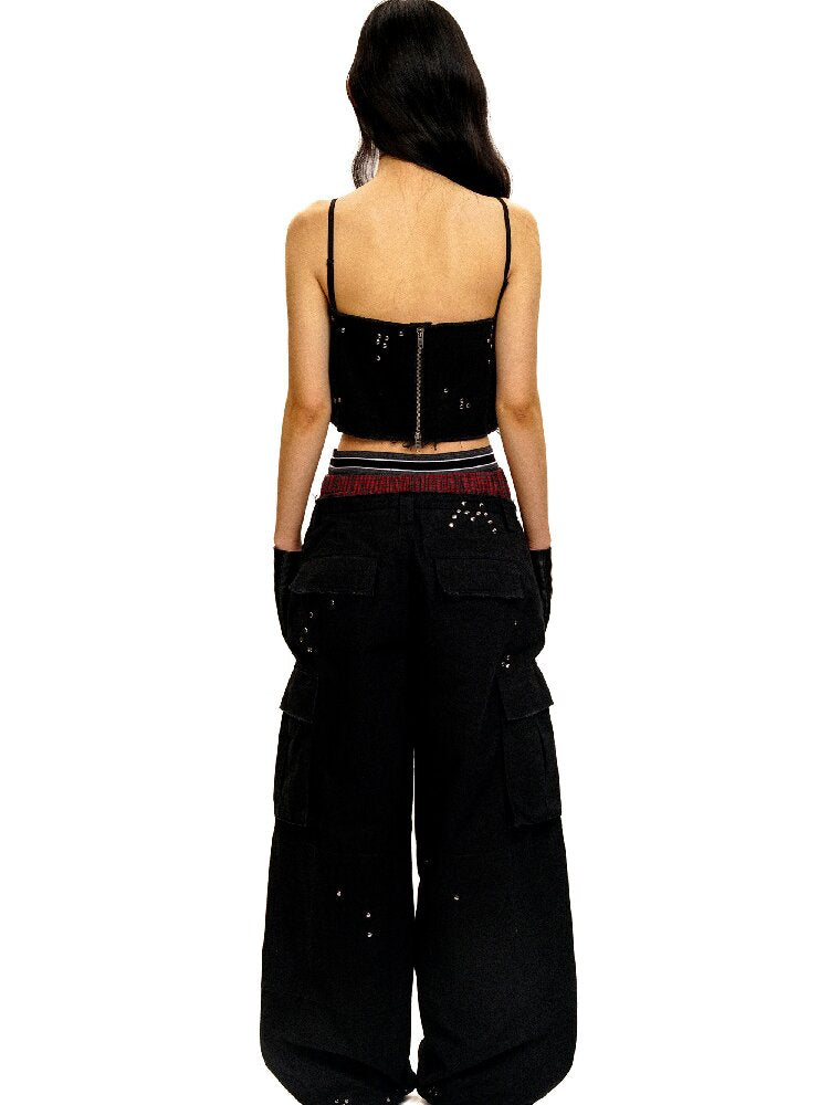 College Bandeau Suspender Pants【s0000016438】