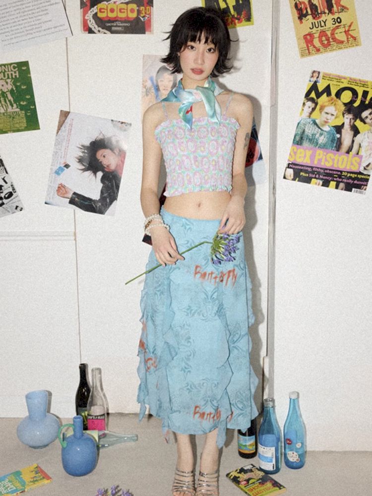 Wallpaper High Waist Skinny Skirt【s0000012269】