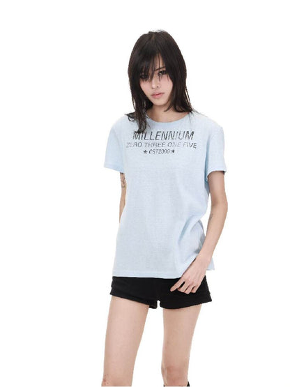 Snowflake Cotton Destruction T-Shirt【s0000018213】