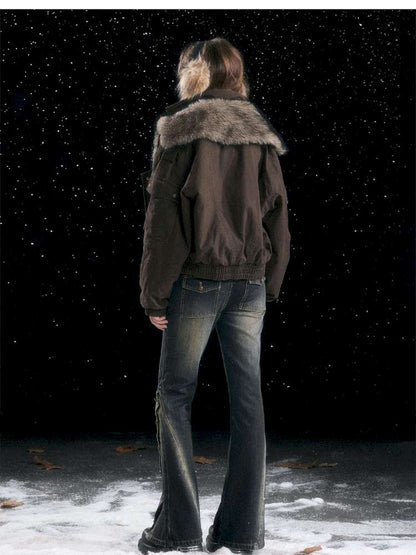 Vintage Distressed Flying Padded Jacket【s0000014673】