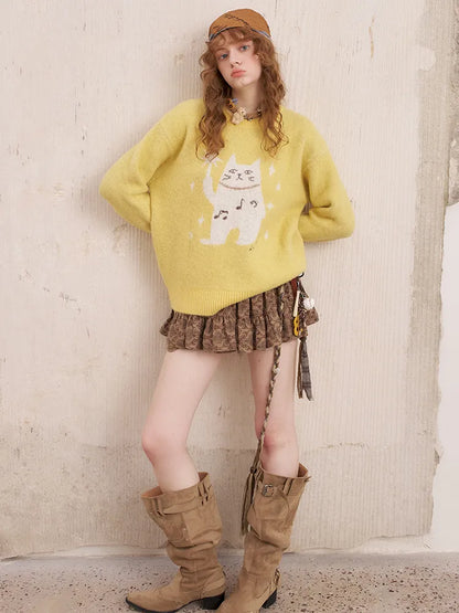 Relaxed-Fit Soft Pullover Knit Sweater【s0000014054】
