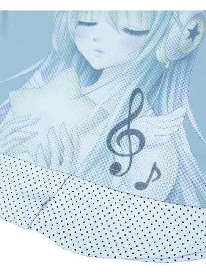 Comic Girl Fake Polka Dot Shirt【s0000016550】