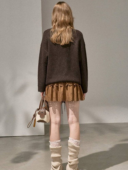 Playful Kitten Round Neck Long Sleeve Sweater【s0000014402】