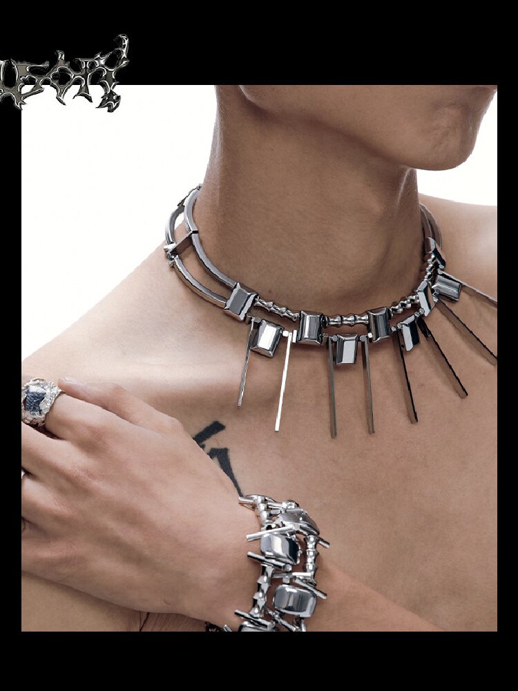 Heavy Craft Punk Style Choker Necklace【s0000018812】