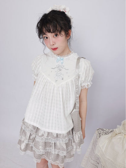 Vintage Lace Satin Cake Skirt【s0000017485】