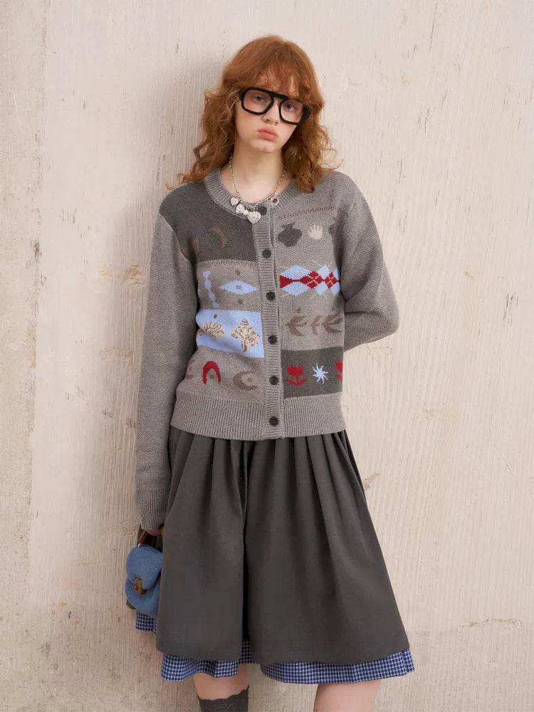 Embroidered Slim-Fit Button-Up Cardigan【s0000014075】