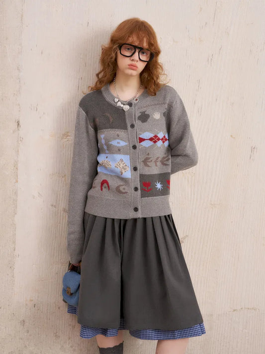 Embroidered Slim-Fit Button-Up Cardigan【s0000014075】