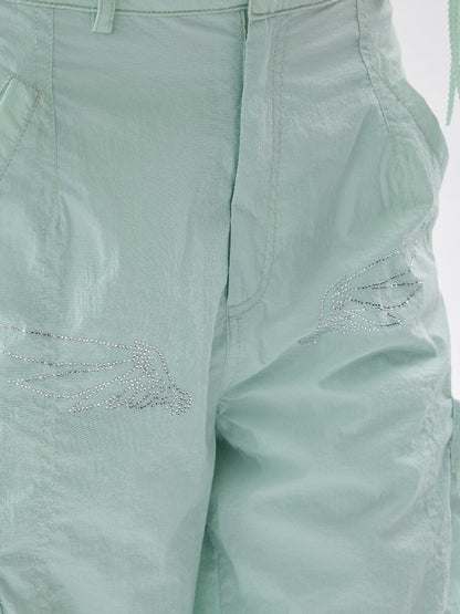Mint Green Rhinestone Casual Pants【s0000017636】