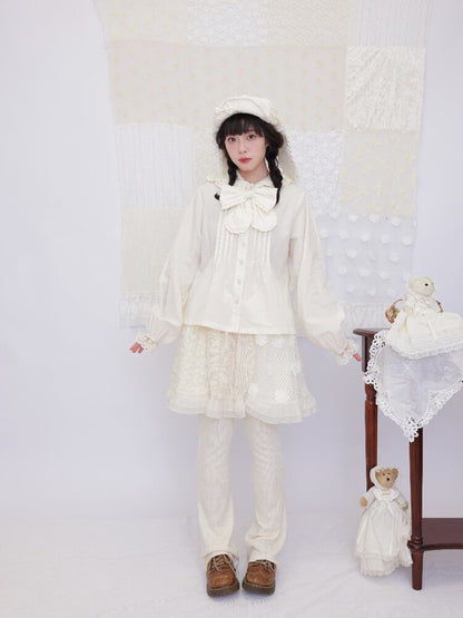 Lace Crochet Velvet Octagonal Hat【s0000016504】