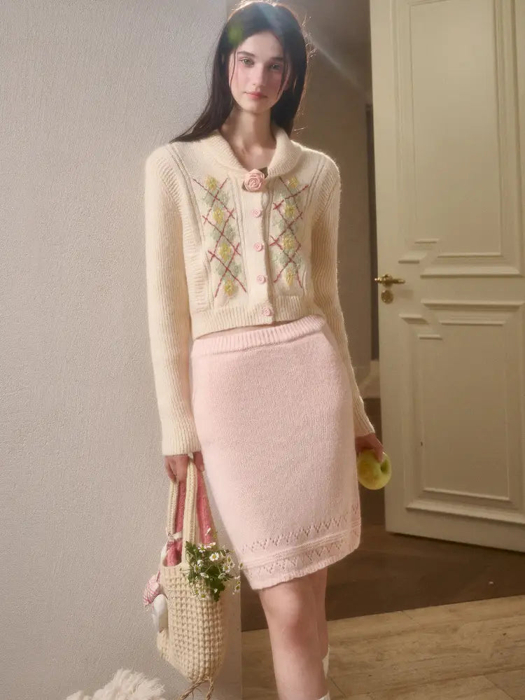 Knit Cardigan Skirt Set【s0000014332】