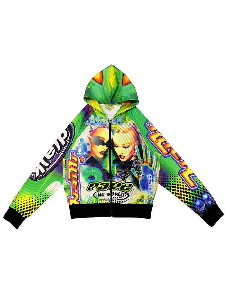 Retro Street Alien Loose Hooded Jacket [S0000010269]