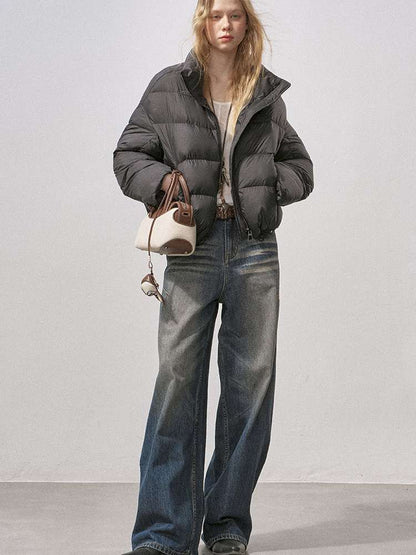 White Duck Down Ribbed Down Jacket【s0000015211】