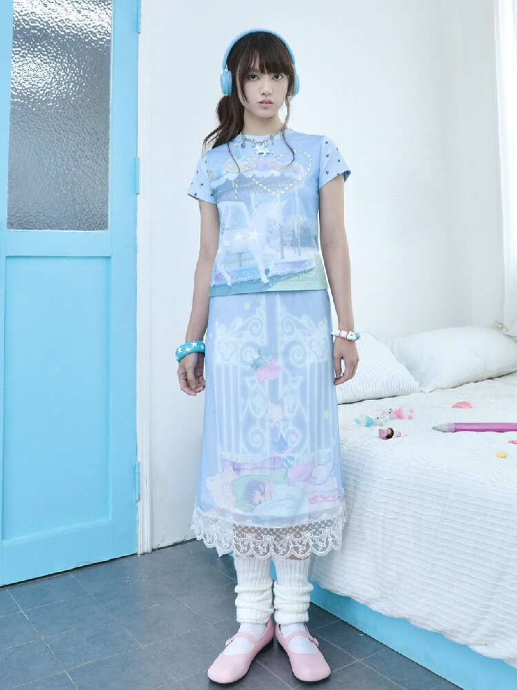 Artistic Lace Mesh Half Length Dress【s0000017479】