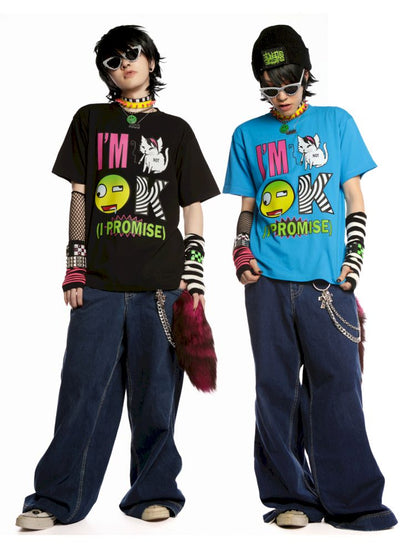 EMO hardcore skateboarding punk loose T-shirt【s0000013599】