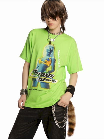 Hip-hop trend loose hundred T-shirt【s0000013602】