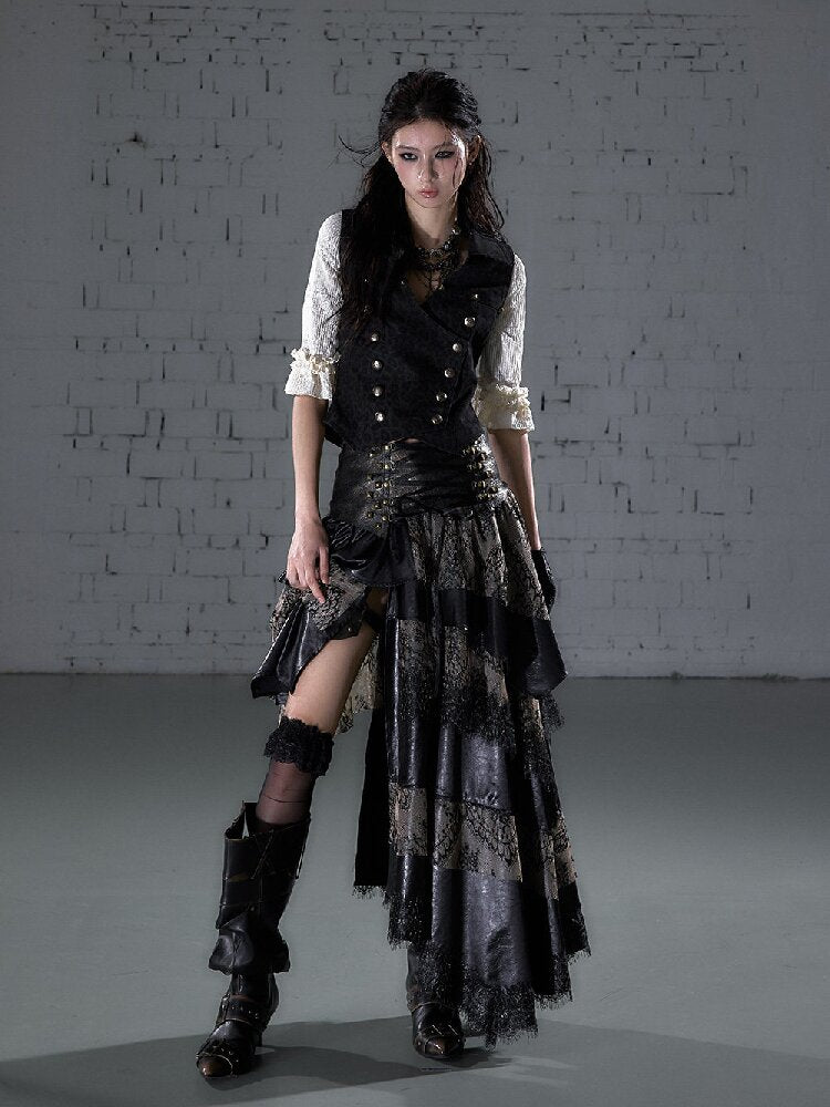 Lace Patchwork Irregular Skirt【s0000015935】