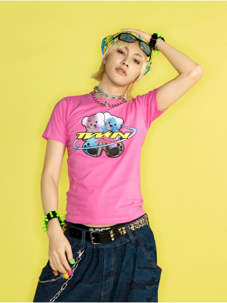 Dopamine Street Positive Shoulder T-Shirt【s0000012462】