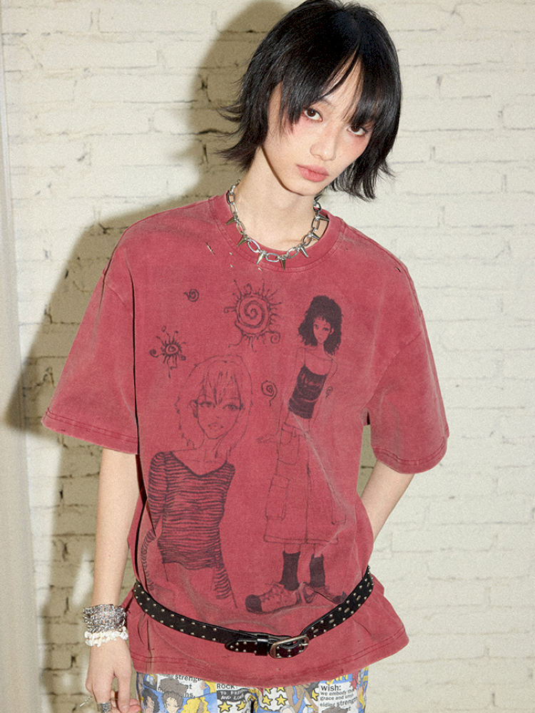 Printed Short Sleeve T-Shirt【s0000012426】