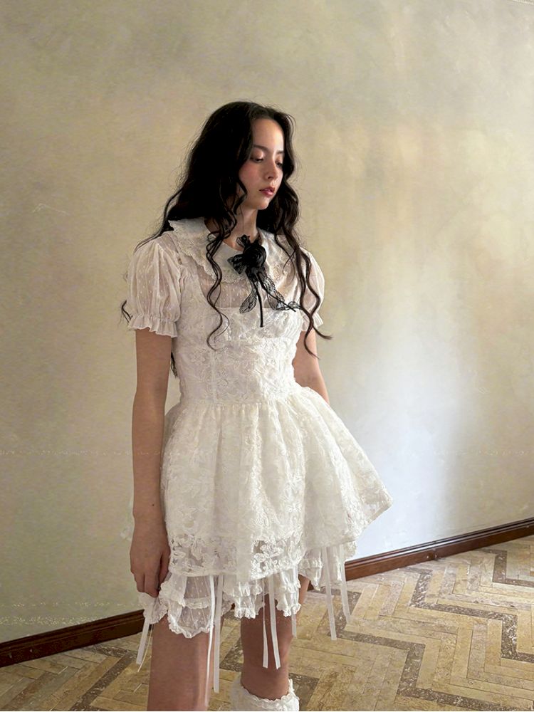 Double-layer bow-tie short skirt【s0000012764】