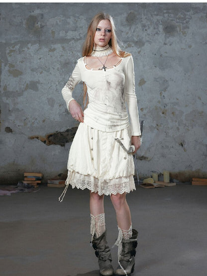 Chiffon Lace Patchwork Dress【s0000018106】