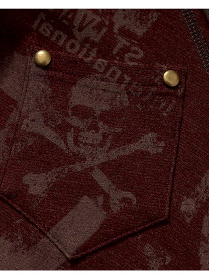 Retro Punk V-Neck Stretch T-Shirt【s0000014928】