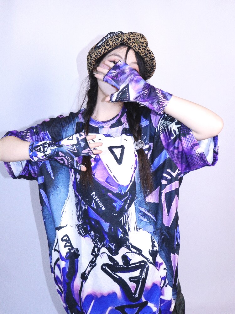 Cyber Mechanical Loose Crew Neck T Shirt【s0000017706】
