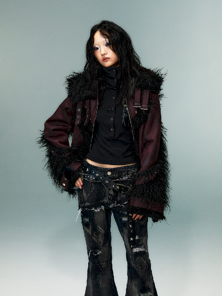 Lapel Suede Eco-Fur Warm Coat【s0000011477】
