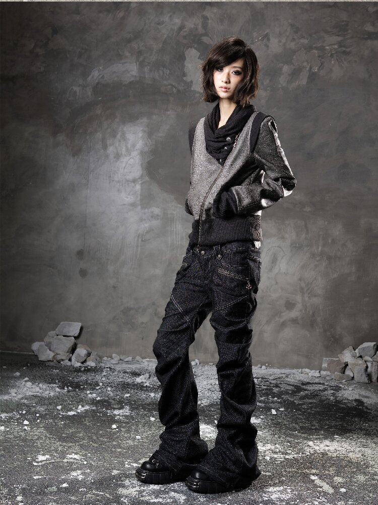 Double Waist Scimitar Denim Pants【s0000015945】