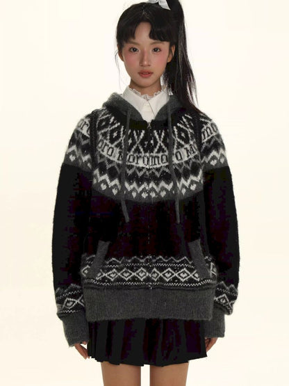 Fair Isle Striped Knit Top【s0000006024】