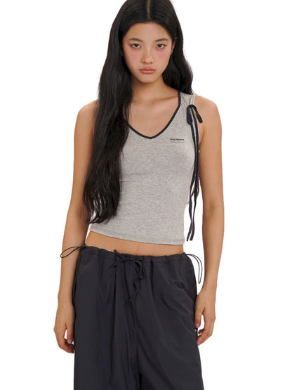 Collision color side sleeveless camisole tank top【s0000013440】
