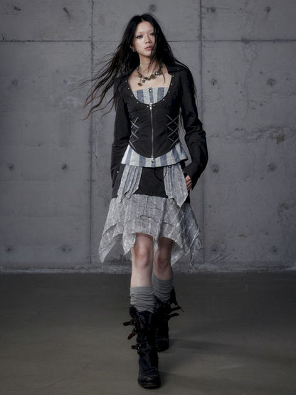 Short low collar long sleeve shirt【s0000013478】