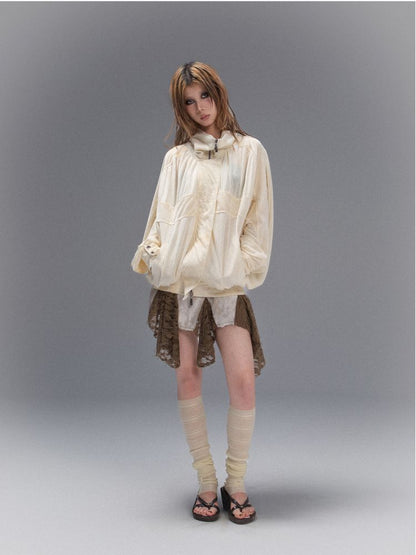 Cross Loose Thin Knit Sunscreen Long Sleeve Jacket [S0000008466]