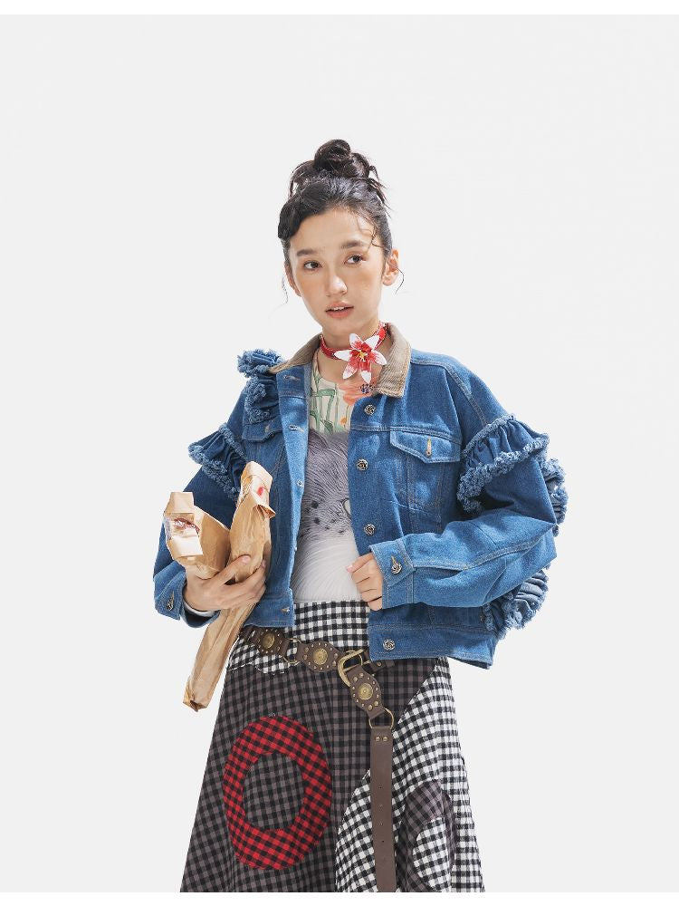 Plaid Denim Loose Trench Coat【s0000011319】
