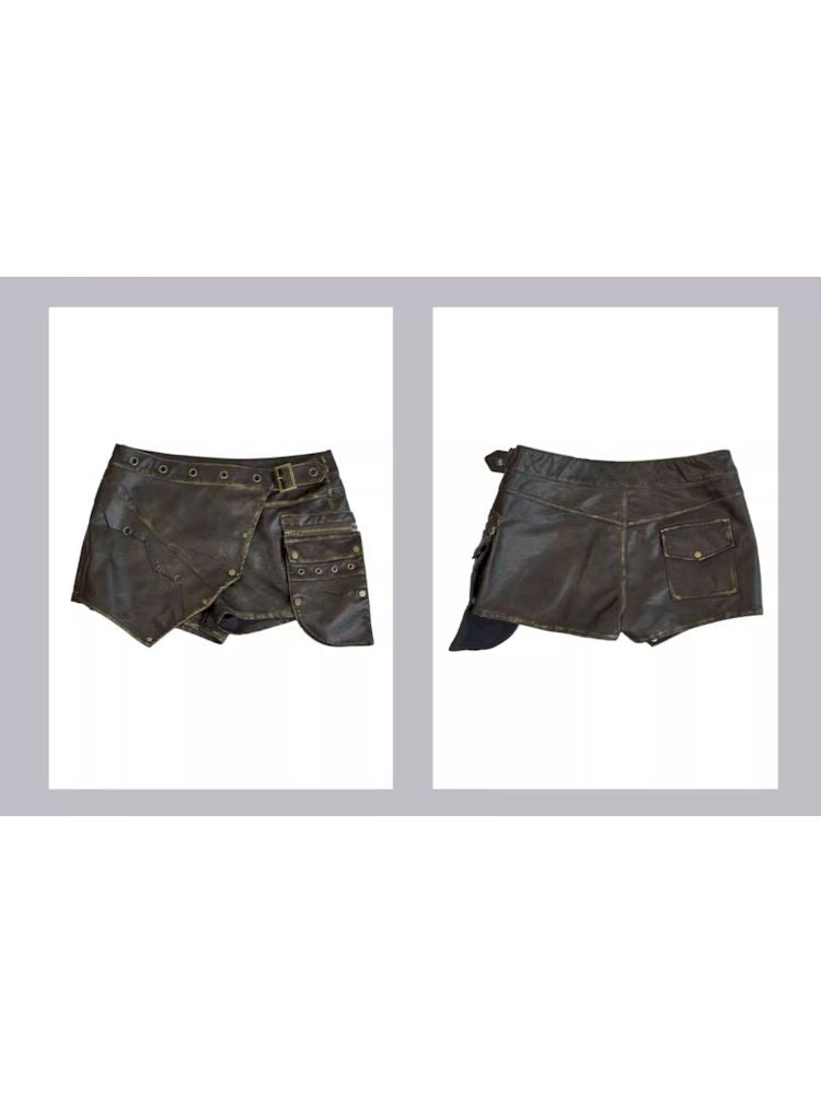 COLOR POCKET LEATHER SHORTS [S0000009913]