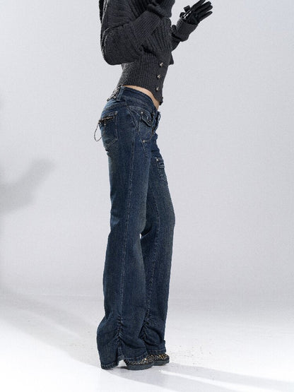 Heavy-Duty Washed Straight Jeans【s0000018487】