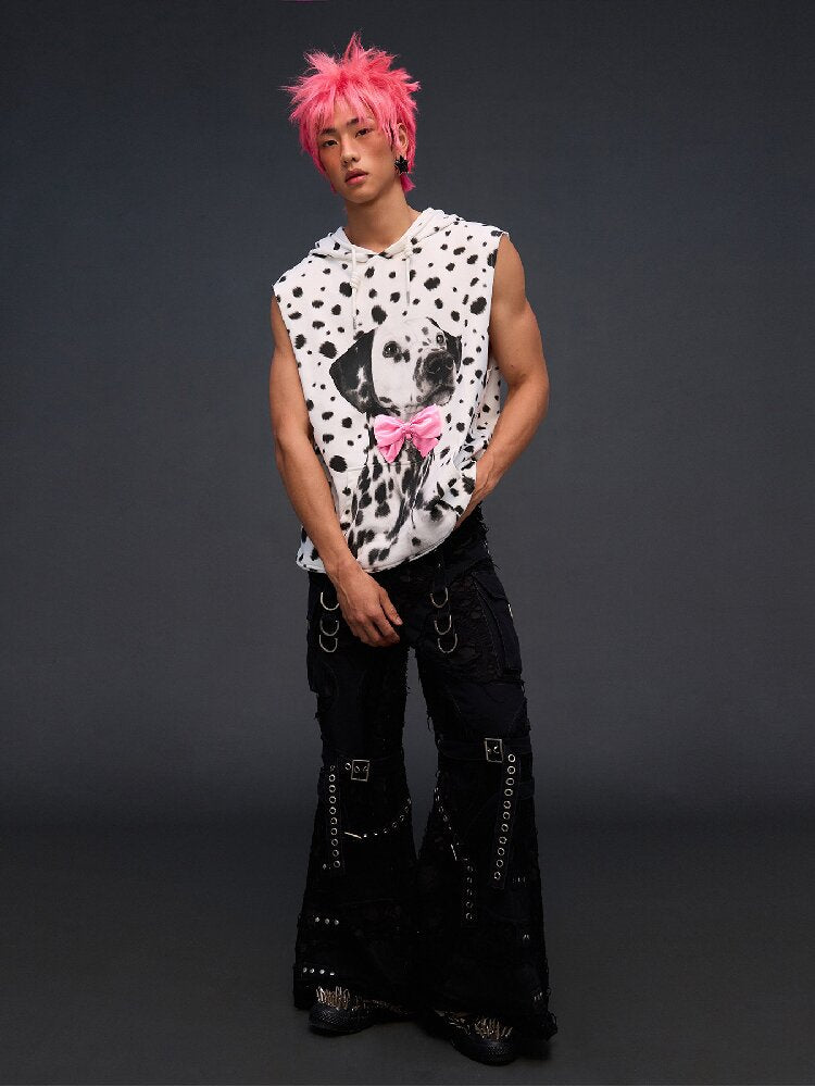 Dalmatian Print Sweatshirt Vest【s0000017293】