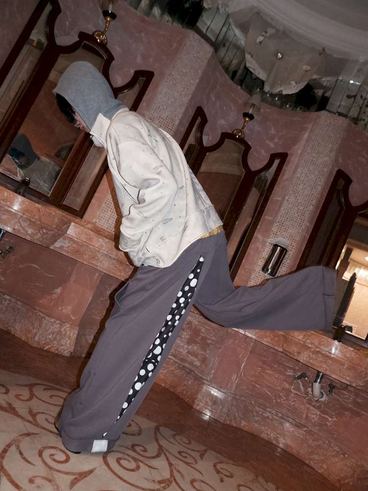 Polka Dot Paneled Wide Leg Pants【s0000015150】