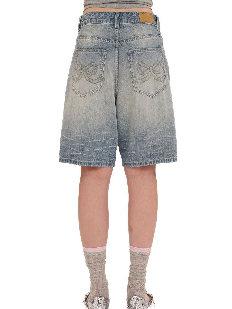 Embroidery Cat Whiskers Vintage Denim Trousers【s0000013445】