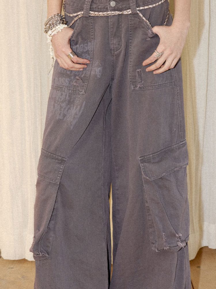 Letters do old loose work pants【s0000012430】