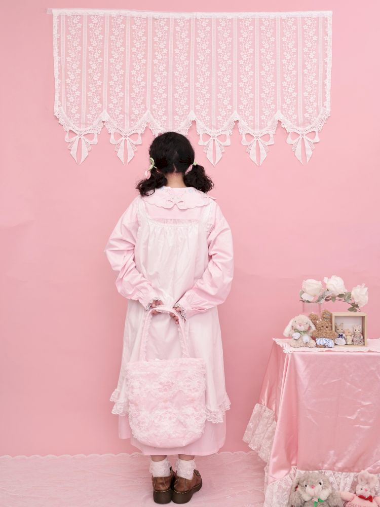 Lace petal hem smocked skirt tank dress【s0000013497】