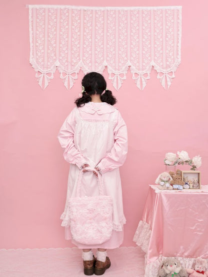 Lace petal hem smocked skirt tank dress【s0000013497】