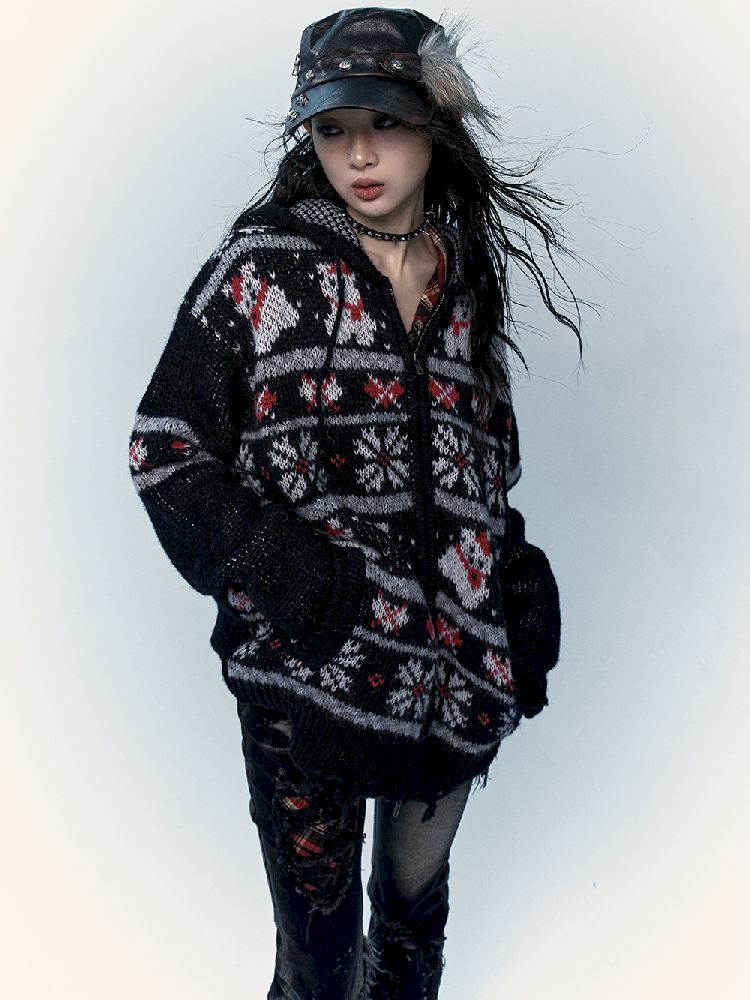 Mohair Wool Knit Cardigan Sweater【s0000011217】