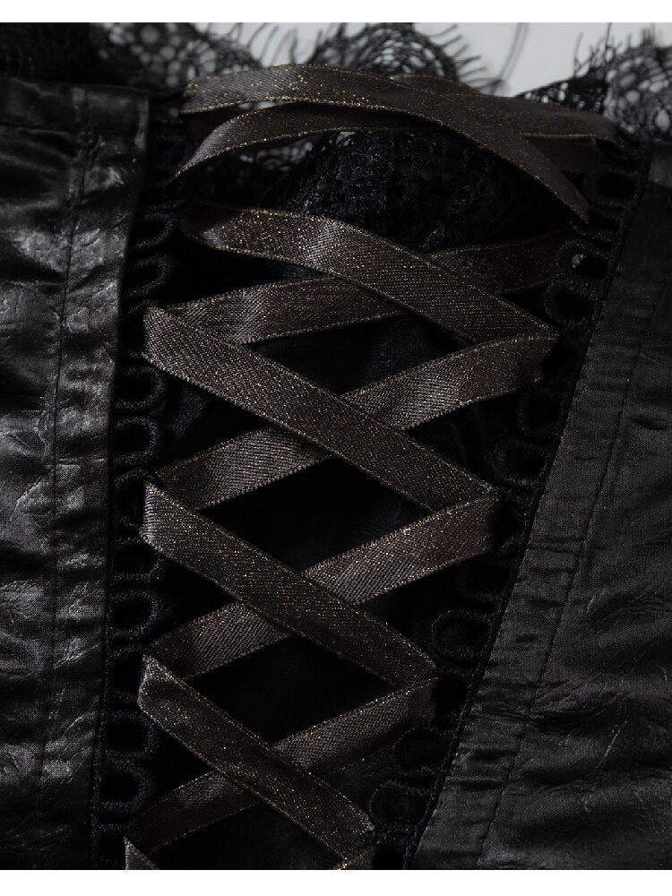 Lace Satin Fake Two Corset【s0000015936】