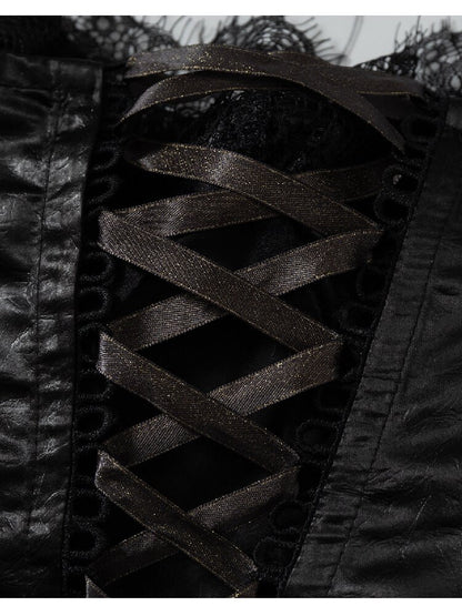 Lace Satin Fake Two Corset【s0000015936】